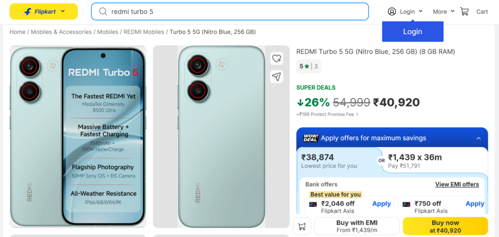 Redmi Turbo 5 and Nothing Phone 4b on Flipkart